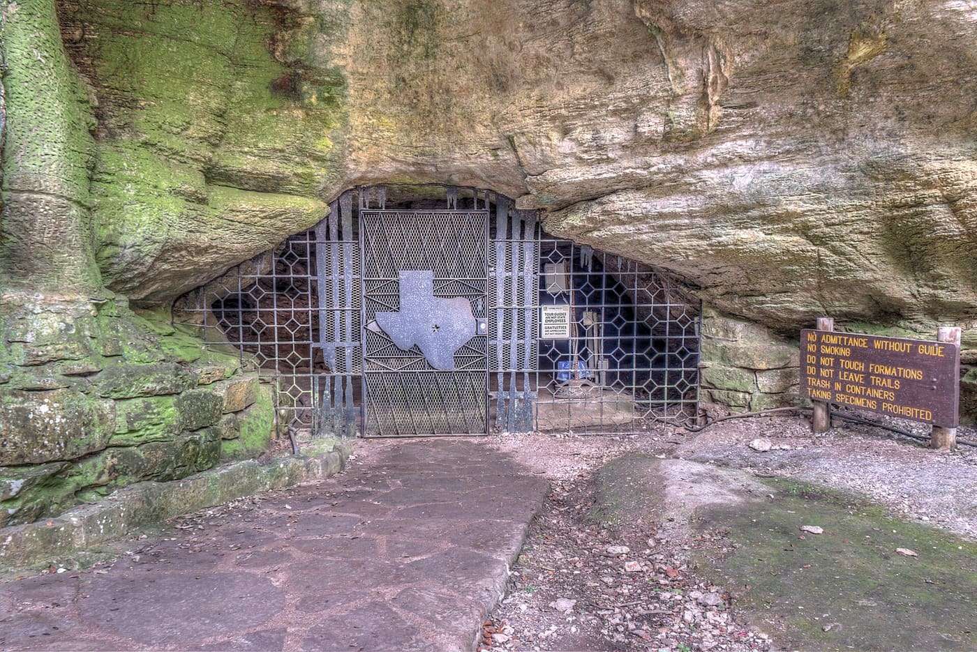 constructed entrance to cavern
