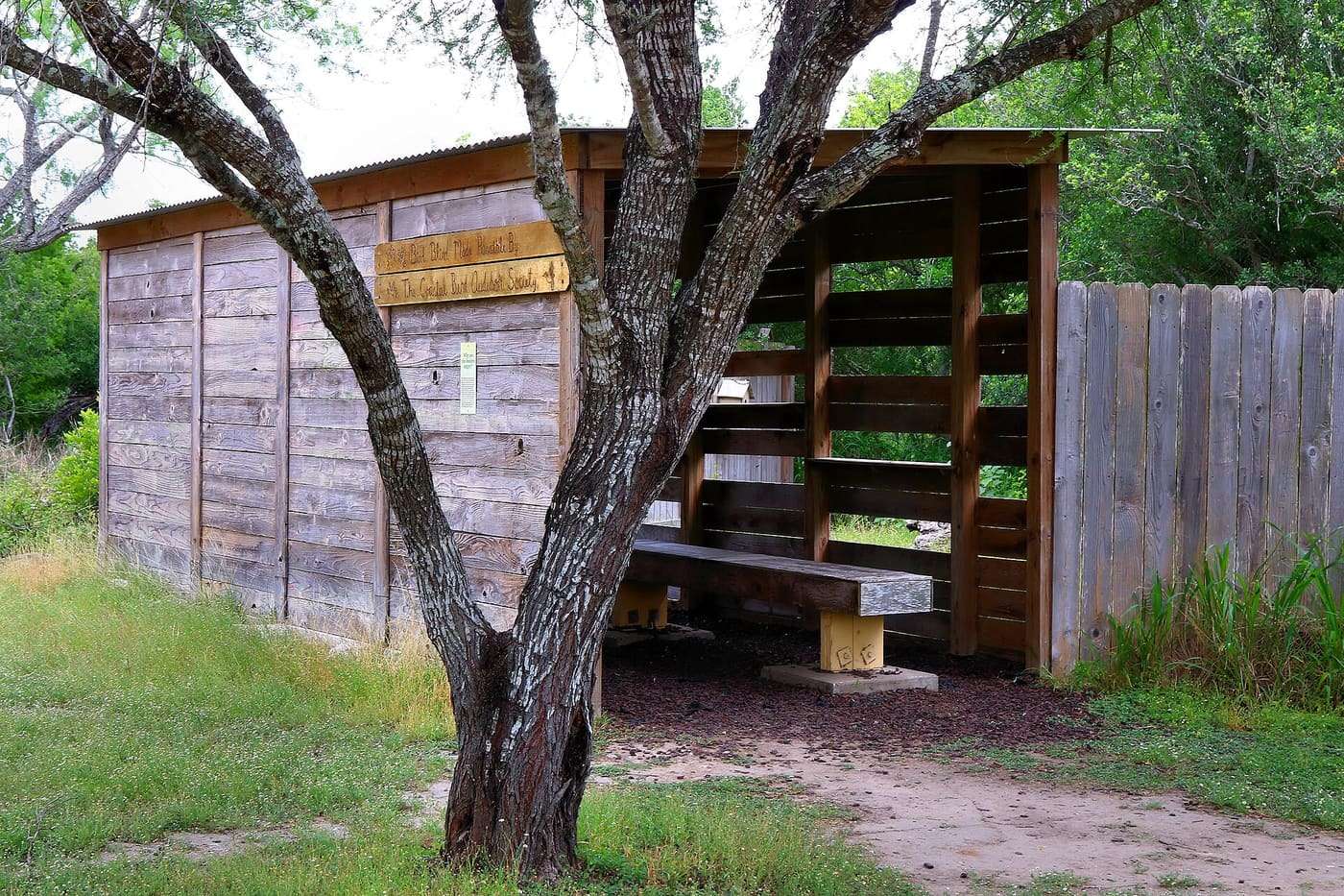 A bird blind in Lake Corpus Christi State Park in San Patricio County, Texas, United States.