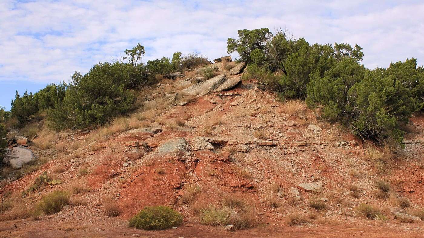 Rock outcropping in Copper Breaks State Park in Hardeman County, Texas, United States.