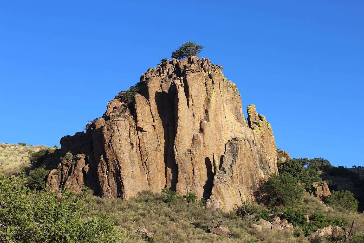Rock outcropping behind Indian Lodge at Davis Mountains State Park, near Fort Davis, Texas.