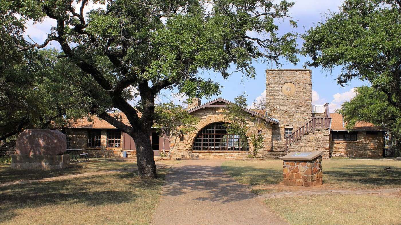 The Clubhouse in Lake Brownwood State Park . The clubhouse was built by the Civil Works Administration circa 1933 and was remodeled and expanded by the Civilian