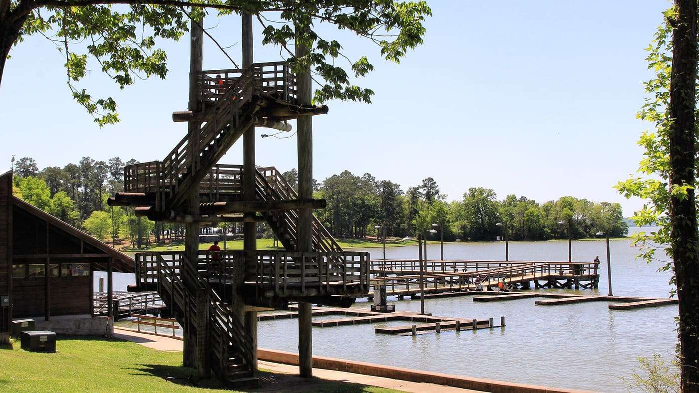 The observation tower at Lake Livingston State Park in Polk County, Texas, United States.