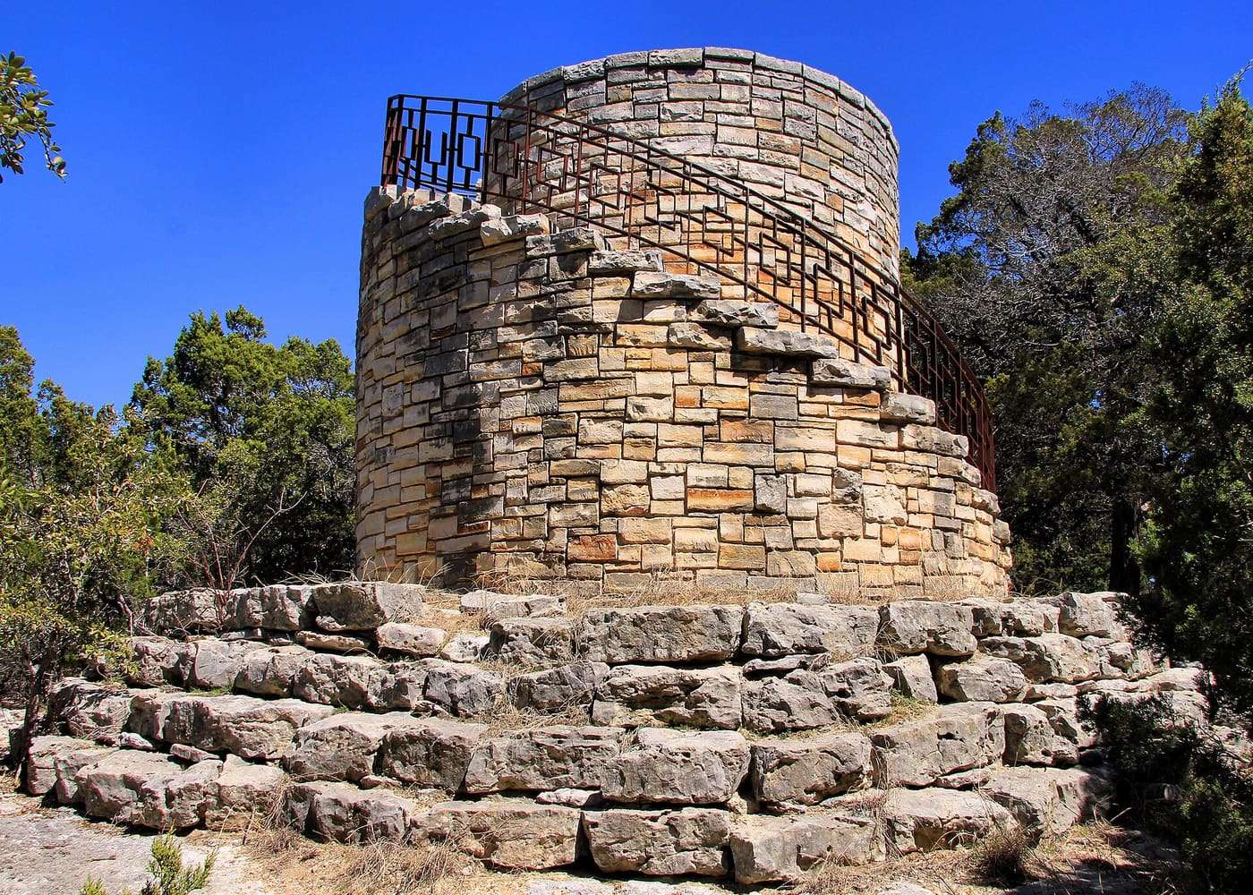 The lookout tower and water storage tank in Mother Neff State Park in Coryell County, Texas, United States.